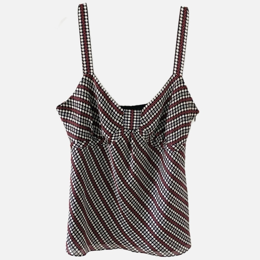 Ann Taylor LOFT Gathered Bodice Fully Lined Cami Blouse Strap Invisible Side Zip